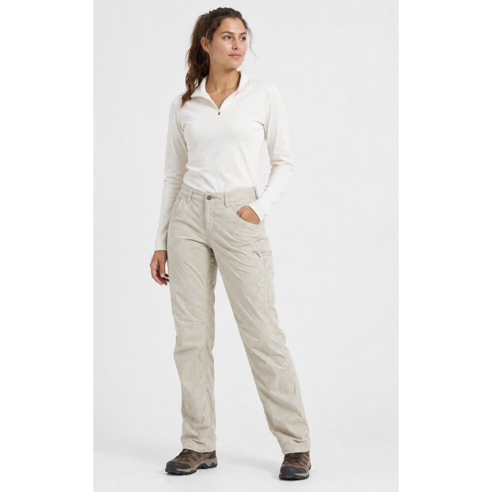 Mountain Khakis Pants 8 Long Womens Casual Hiking Chino Beige Lightweight